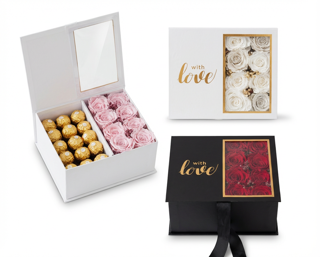 Preserved Roses & Chocolate Gift Box