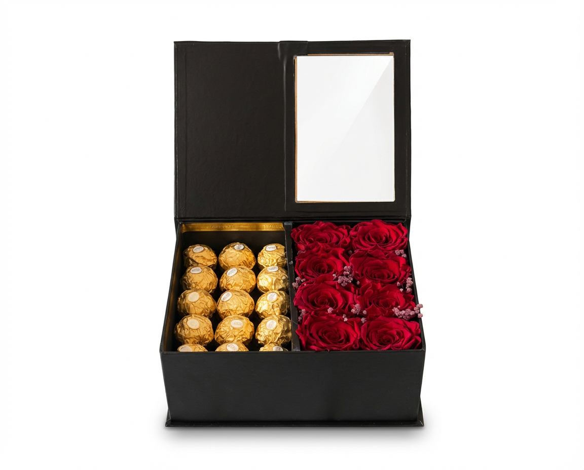 Preserved Roses & Chocolate Gift Box